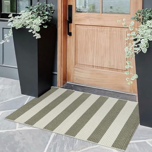 OJIA Front Door Mat 24"x36" Outdoor Doormat Striped Porch Rugs Fall Decor by OJIA