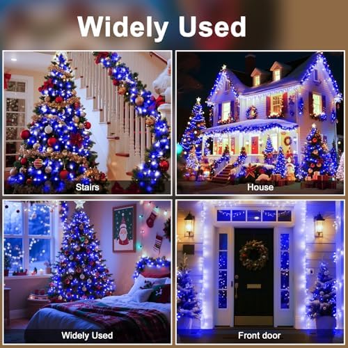 393 FT Christmas Lights 1000 LED Xmas Lights Outdoor Christams String Lights Waterproof 8 Modes & Timer, Fairy Lights Plug in for Weeding, Patio, Party, Holiday,Christmas Decor (Blue) - Image 6