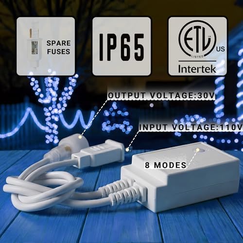 20ft Rope Lights For Outside, Connectable & Flexible Tube Lights with 8 Modes Controller,Waterproof Blue LED Rope Lighting for Deck,Garden,Pool,Patio,Bedroom, Indoor & Outdoor Landscape Strip Lights - Image 2