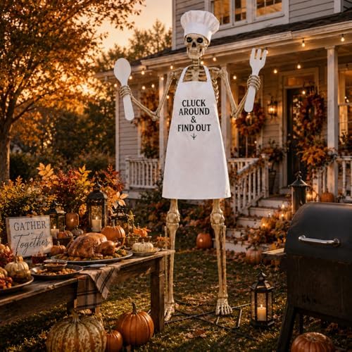 4 Pcs Chef Outfits Set for 12 Ft Giant Skeleton Halloween Yard Decor - Image 5