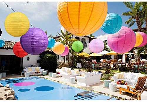 BEISHIDA Multi-Color Paper Lanterns 16Pcs 4/6/8/10 Inch Round Chinese Lamp - Image 5