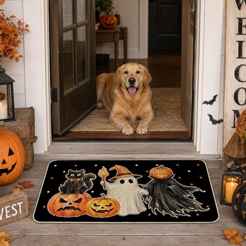 Hexagram Halloween Door Mat Pumpkin Ghost Doormat Front Porch Decorations - Image 6