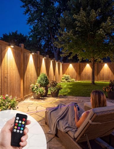 VOLISUN Solar Fence Lights with Remote Control, 12 Pack Vinyl Solar Lights - Image 6