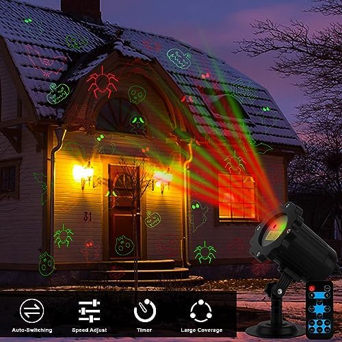 Halloween Projector Lights Outdoor, Waterproof Halloween Laser Projector Lights with Remote, Halloween Spotlight Decorations for Party Yard Garden Outdoor Indoor - Image 6