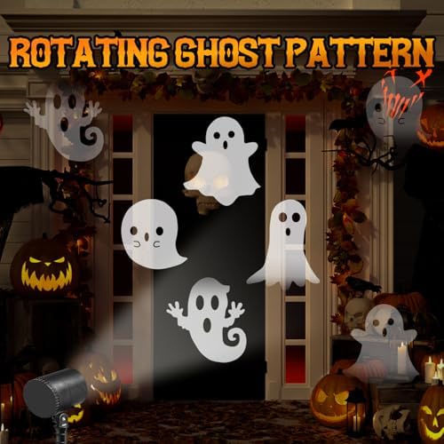 LED Halloween Decoration,Ghost Rotating Projector Yard Stake Lights,Halloween Projector Indoor Outdoor Landscape Night Light for Home Thealter,Ceiling,Room,Patio,Garden,Halloween,Bedroom Decor - Image 3