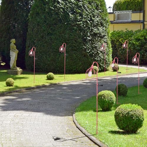 Solar Lantern Lights Outdoor, 2 Pack Metal Stake Lights for Garden Yard - Image 4