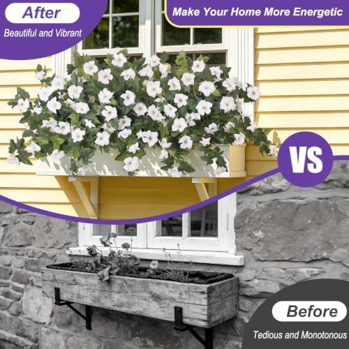 Ammyoo 2PCS Artificial Petunias Flowers Fake Plants for Outdoor Decoration - Image 3