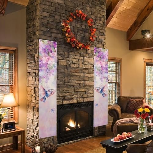 Hummingbird Front Door Hanging Banner Wildflower Spring Porch Sign Hanging Flag Porch Sign for Front Door Outdoor Seasonal Holiday Wedding Yard Decor Farmhouse Indoor Wall Backdrop - Image 5