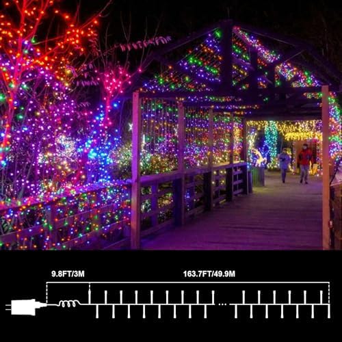 LAMPHOME 165ft Pastel Easter Lights String, Christmas Mini Light,500 LED with 16 Light Modes, Fairy Lights Plug in for Outdoor Xmas Trees Garland Wreath Holiday Decorations (7colors Multicolor) - Image 4
