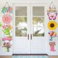 Yaomiao 2 Sets Spring Flower Party Decorations Floral Porch Sign Welcome Spring Door Porch Banner Hanging Decoration Outdoor Indoor Wall Hanging Decor Party Supplies by Yaomiao