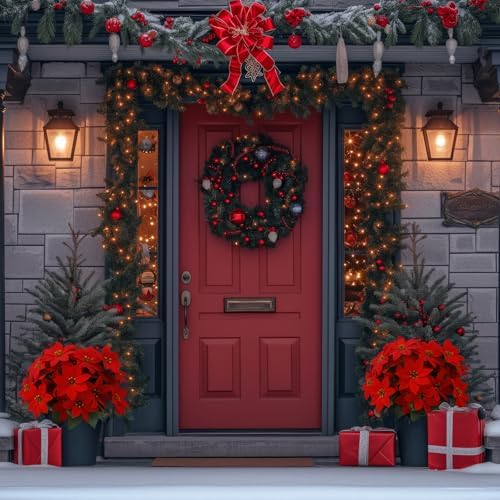 Daifunli 6 Pcs Christmas Poinsettias Artificial Flower for Outdoor Outside - Image 6