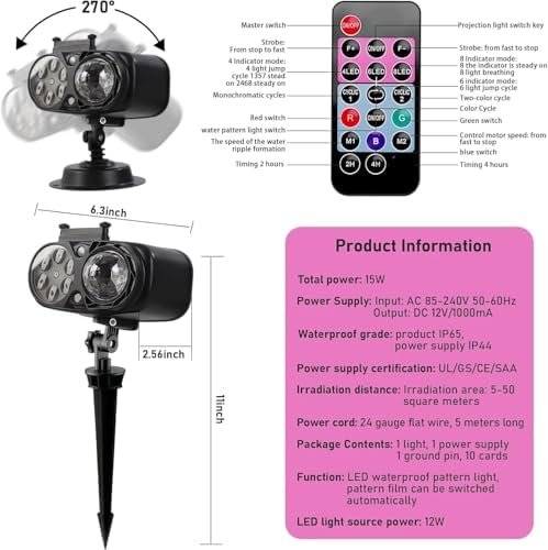 2026 Upgrade Holiday Projectors, Brighter Halloween Decorations Projector Lights, Christmas Projector Light with 10 HD Replaceable Slides (Ocean Wave & Patterns), Waterproof Halloween Projector Show - Image 4
