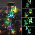 MorTime LED Solar Hummingbird Wind Chime, 25" Mobile Hanging Wind Chime for Home Garden Decoration, Automatic Light Changing Color(Hummingbird) by BugRetest