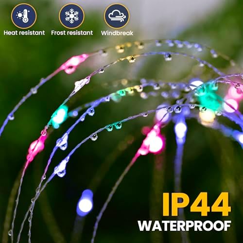 GIGALUMI 2 Pack Solar Firework Lights Outdoor, Garden Decor, Multicolored - Image 3