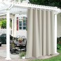 RYB HOME Outdoor Curtains for Patio Waterproof Block Sunlight Thermal Insulated Privacy Assured Thick Outside Curtains for Porch, Gazebo, Pergola, W84" x L108", Natural, 1 Panel by RYBHOME