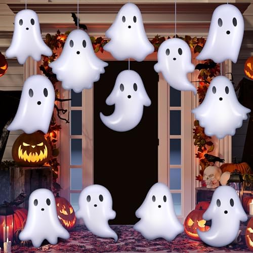 12 Pcs 13.78'' Inflatable Hanging Ghost Outdoor Decorations by Chitidr