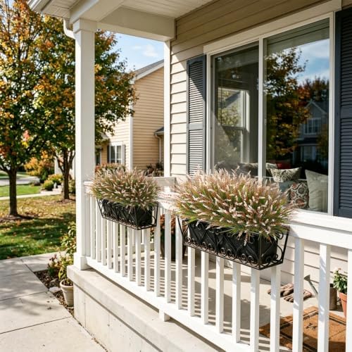 12 Pcs Fake Fall Plants Artificial Monkey Grass for Outdoors Patio Decor - Image 3