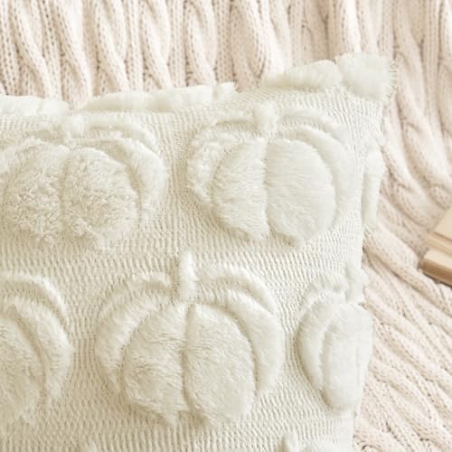 MIULEE Fall Pillow Covers Pumpkin Fall Decor 22x22 Cream White - Image 2
