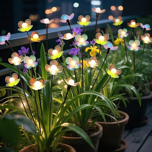 MRHEPHAESTUS Solar Garden Lights, 6 Pack 36 LED Solar Swaying Flower Light, Waterproof Firefly Lights Outdoor Fairy Light for Garden Patio Yard Pathway Flower Bed Decoration by MRHEPHAESTUS