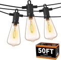 ZOTOYI Outdoor String Lights 50 FT, Patio Bulbs with 27 LED Plastic Edison ST38 Bulbs (2 Spare), Waterproof IP65 Outdoor Hanging Lights for Garden, Backyard, Cafe, Porch, Gift, Gazebo - Dimmable 2700K by ZOTOYI