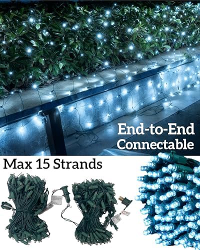 Led Christmas Net Lights for Bushes, 132LED 6FT x 6FT Connectable UL Certified Net Lights for Bushes Tree Shrubs Xmas Trunk Green Wire Christmas Decorations - Image 2