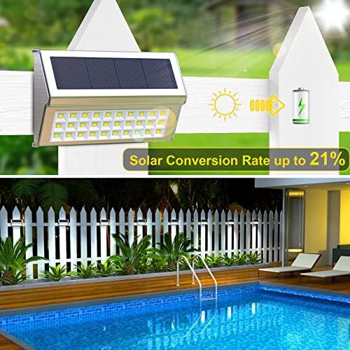 ROSHWEY Solar Deck Lights, Suitable for Fence Step Stair-Cool White-10Pack - Image 5
