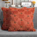 Fall Pumpkin Pillow Covers 18x18 Set of 2 Rust Red Fall Farmhouse Decor by 4THEmotion