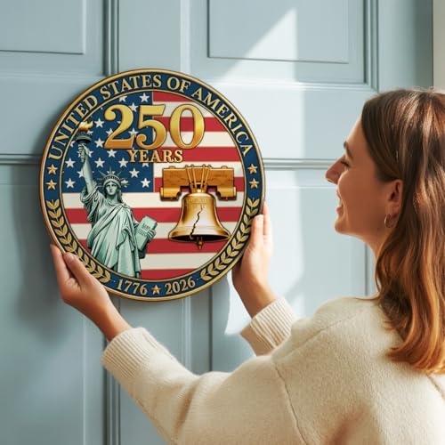 250th Anniversary Patriotic Wooden Door Sign, 4th of July Door Decoration Sign - Image 5