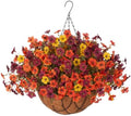 Fake Mums Artificial Fall Flowers Hanging Baskets Outdoors for Decoration by INXUGAOArtificialFlowers