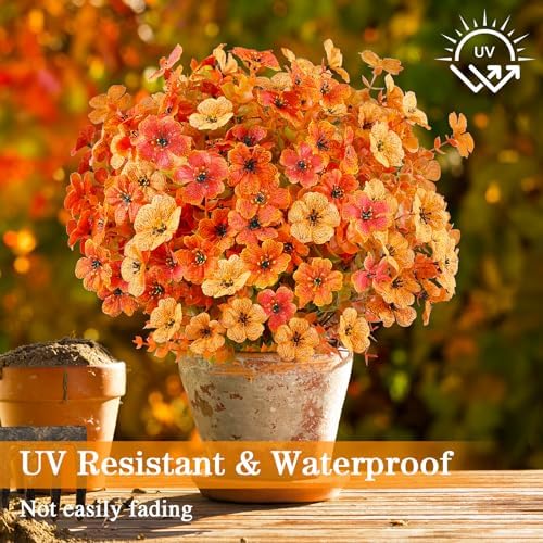 AGIRL Artificial Fall Flowers Fake Mums Outdoor,Faux Plant Porch Decor Home - Image 3