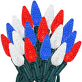 Novelty Lights 24FT 70 LED C6 Outdoor USA String Lights, Red, White & Blue by NoveltyLights-LightExperts