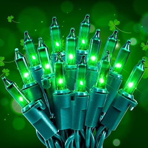 Hopolon Green St Patricks Day Mini Lights, 2 Pack 50 Count 13FT Green Wire by Hopolon