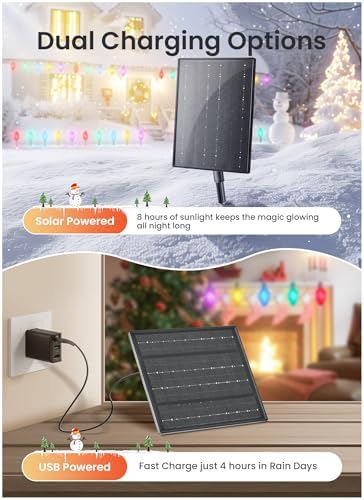 Minetom 2 Pack Solar Double C9 Strawberry Christmas Pathway Lights Outdoor -Total 32FT 20 LED C9 Christmas Lights Outdoor with Timer,8 Modes, Solar Christma Outside Decorations for Lawn, Multicolor - Image 4