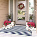 IOHOUZE 3x5 Striped Entryway Rug, Washable Front Door Mat, Navy White by iOhouze