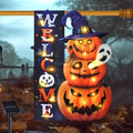 Halloween Lighted Garden Flag, Pumpkin Yard Decor, 28x40 in by FLAGMESAGE