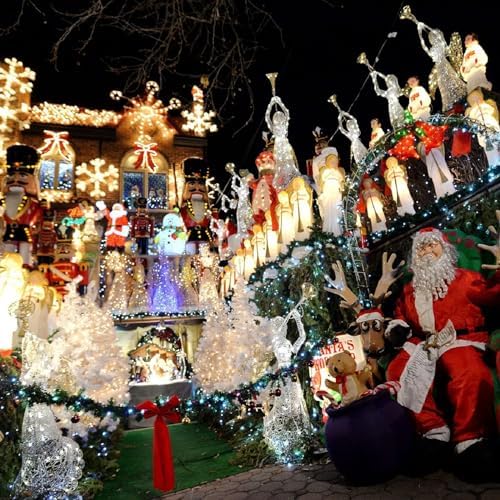 Warm White to Cool White Color Changing 300 LED 115FT Christmas String Lights for Outdoor&Indoor, 8 Modes Christmas Decorations Clear Wire Fairy Waterproof Lights with Memory Function & Remote & Timer - Image 3