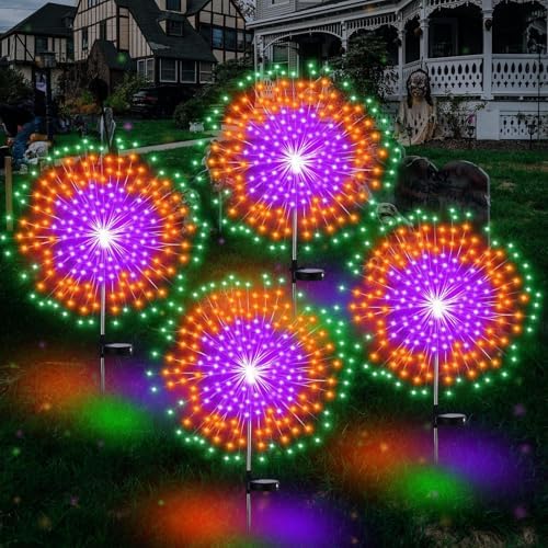 Tujoe 4 Pack Halloween Outdoor Garden Decoration Solar Firework Lights by Tujoe