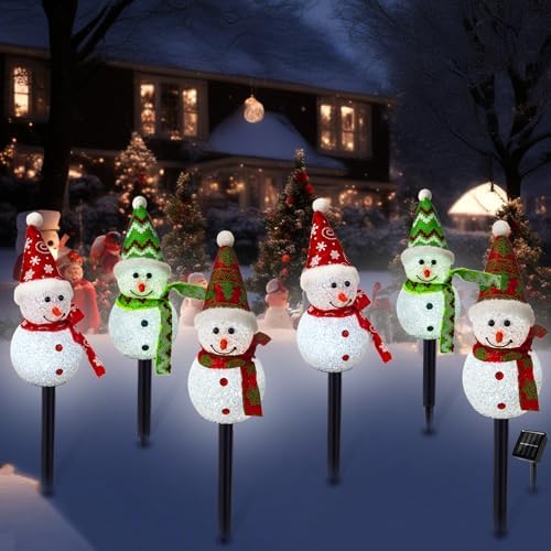 Solar Christmas Snowman Pathway Lights Outdoor Decoration, 3 Pack - Image 5