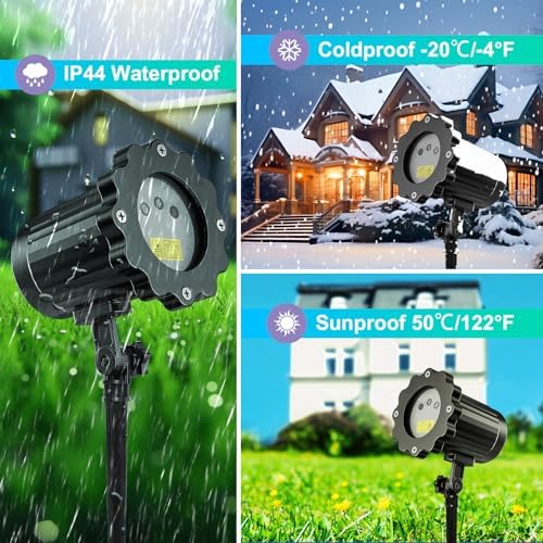 Laser Christmas Projector Lights Outdoor,Moving RGB Laser Projection Light,Firefly Light Show with RF Control,Waterproof Holiday Projector for Garden Patio Halloween Christmas Decoration&Gift - Image 4