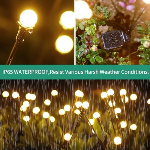 Solar Lights Outdoor Waterproof, 10 Packs 80LED, Solar Garden, Patio, Garden Decor, Patio Decor, Firefly Outdoor, Unique Gifts for Women, Gifts for Grandma - Image 4