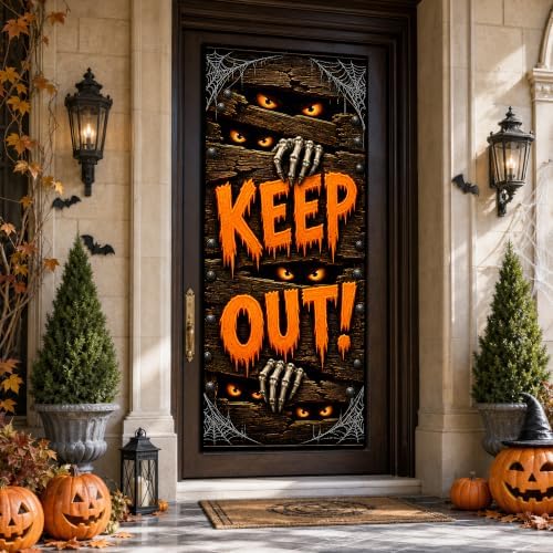 Halloween Door Decorations - Halloween Keep Out Door Cover - Image 7