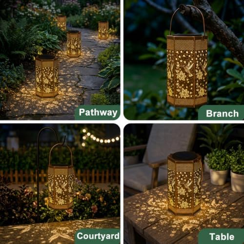 Eandisom Hummingbird Solar Lantern 2Pack Gifts for Women Mom Grandma - Image 5