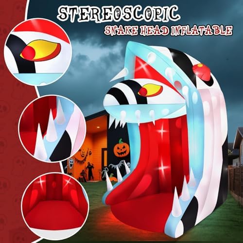 10FT Halloween Inflatable, Kalolary Halloween Outdoor Decor with Open Mouth - Image 3