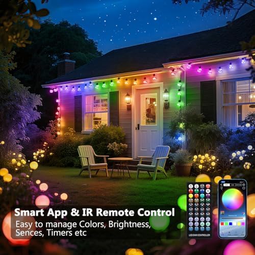 Outdoor String Lights USB Plug-in,30ft 20 Color Changing LED Bulbs - Image 3