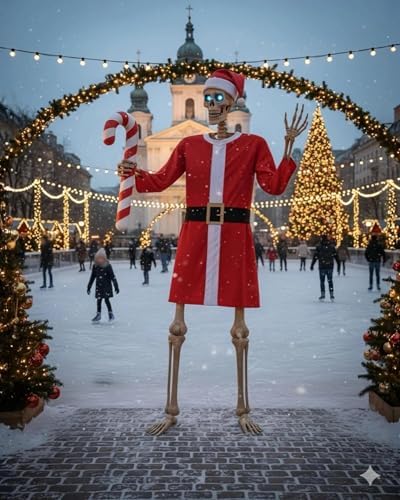 3 Pcs Santa Outfit for 12 Ft Giant Skeleton Christmas Yard Accessories - Image 7