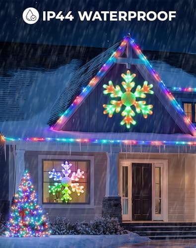 32" Smart LED Snowflake Christmas Lights Outdoor, App Control DIY Colors - Image 5