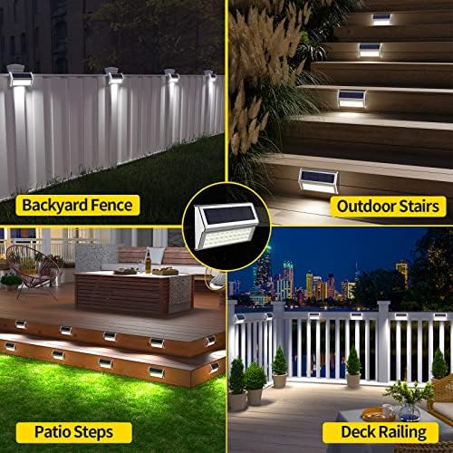 ROSHWEY Solar Deck Lights, Suitable for Fence Step Stair-Cool White-10Pack - Image 2