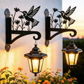 VOOKRY Solar Wall Lanterns Outdoor, Waterproof 2 Pack Hanging Lights with Hummingbird Hooks, Wall Mount Sconce with 3 Solar Panels for Patio Porch Yard Garden Decor, Dusk to Dawn 2700K Warm White by VOOKRY