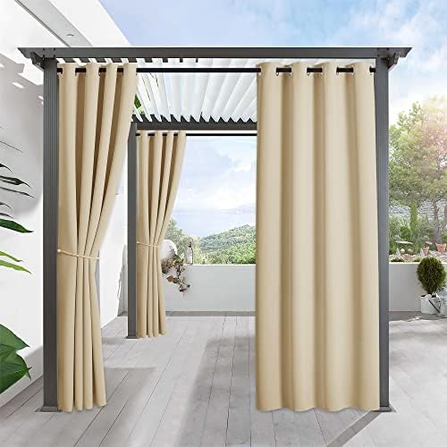 RYB HOME Outdoor Curtains for Patio Waterproof Privacy Thermal Insulated by RYBHOME