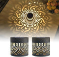 2PCS Decorative Solar Mandala Lights, Solar Powered Outdoor Deck Step Wall Lights, Metal Mandala Theme LED Waterproof Fence Light, for Garden Post Patio Backyard Yard Decor by Unknown